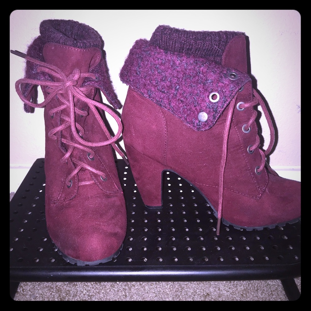 Burgundy Booties